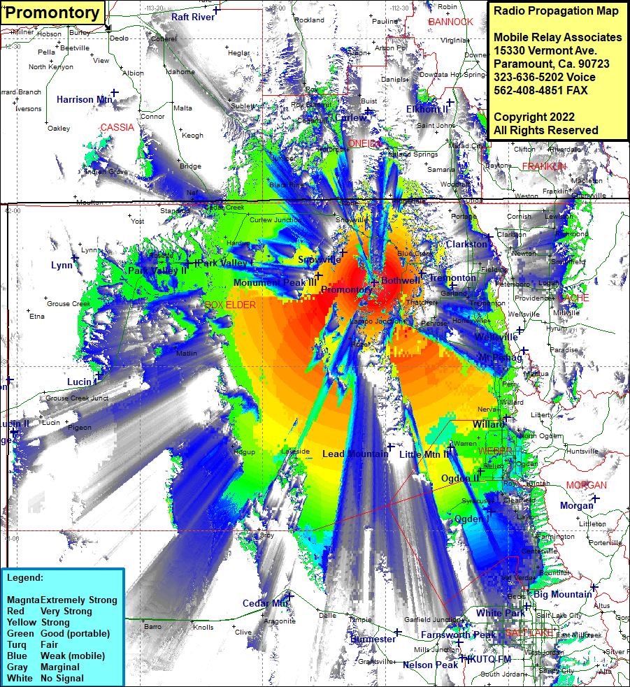 heat map radio coverage Promontory